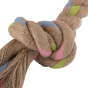 Close up of Beco Pets sustainable double knot hemp rope dog toy on a white background.
