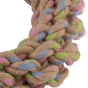 Close up of Beco Pets sustainable sourced hemp rope Jungle Ring dog toy on a white background.