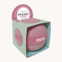 Ben & Anna Deo Creme - Love Me 45g. A moisturising, light, creamy deodorant creme balm in a pink compostable sphere packaging, on a cream background