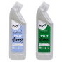 2 bottles of Bio-D 750ml natural toilet cleaner on a white background