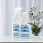 Bio-D natural eco friendly streak free glass and mirror cleaner in a 500ml spray bottle, and refill bottle