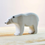 Bumbu children's large standing wooden polar bear animal toy figure stood on some light wood in front of a white background