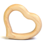 Bumbu eco-friendly wooden heart baby teething toy on a white background