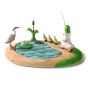 Bumbu Lake and wildlife wooden puzzle toy on a white background