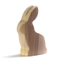 Bumbu hand carved eco-friendly wooden rabbit toy on a white background