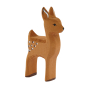 Bumbu childrens hand carved wooden deer fawn toy figure on a white background