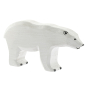 Bumbu large hand carved wooden polar bear toy figure on a white background
