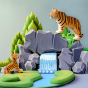 Bumbu Wooden Waterfall. The toy is part of a water scene with tigers and trees.