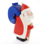 Bumbu hand carved wooden Father Christmas figure on a white background
