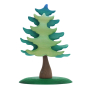 Bumbu large handmade green spruce tree toy on a white background