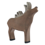 Bumbu handmade wooden stag animal toy stood on a white background