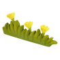 Bumbu plastic-free large wooden grass with yellow flower toy on a white background