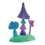 Bumbu blue and purple enchanted wooden mushroom toys on a white background