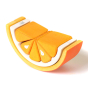 Close up of the Bumbu eco-friendly plastic free toy tangerine on a white background