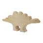 Bumbu hand carved natural wooden stegosaurus toy dinosaur on a white background