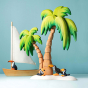 Bumbu Wooden Palm Tree. The toy is paired with a boat and several toucans. 