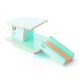 Candylab handmade wooden teal beach tower toy on a white background