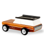 Candylab solid wooden big sur brown vehicle toy on a white background