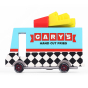 Side of the Candylab kids toy French fry van on a white background