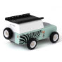 Back of the Candylab eco-friendy childrens wooden suv toy car on a white background