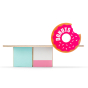 Front of the Candylab wooden donut shack toy model set on a white background