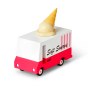 Candylab kids wooden ice cream van toy on a white background