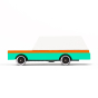 Candylab handmade wooden candycar teal wagon on a white background