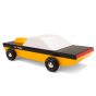 Back of the Candylab children's plastic-free collectable vintage car toy on a white background