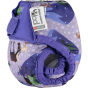 Pop-in Moose purple Newborn Nappy with moose and chickens with velcro closure