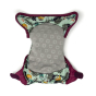 Close grey Reusable Fleece Nappy Liner inside Close Pop-in sloth nappy on a white background