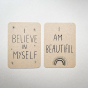 Coach House sustainable hand painted affirmation flashcards on a grey background