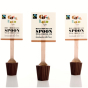 3 Cocoa Loco organic milk hot chocolate spoons on a white background