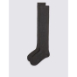 Eco Outfitters organic grey knee high socks, laid flat on white background