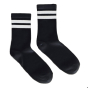 Eco Outfitters Long ankle socks in black with white stripe