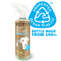 Picture of the Ecoegg Stain Remover spray bottle with a recycle logo, and text saying "Bottle made from 100% Prevented Ocean Plastic".
