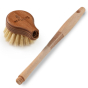 Ecoliving Long Handle Wooden Dish Brush with head detached pictured on a plain white background