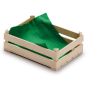 Erzi Big Wooden Toy Crate For Fruit with green felt lining, on a white background