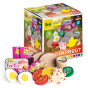 Contents of the Erzi Evening Meal Assortment Wooden Play Food Set pictured next to the box