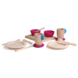 Erzi Wooden Toy Crockery Set laid out to play on a plain background.