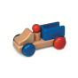 Fagus handmade mini wooden truck toy on a white background