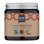 Fair Squared zero waste coconut body lotion jar on a white background
