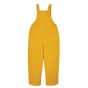 Back of the Babipur X Frugi gold organic cotton pluto cord dungarees on a white background