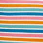 Pattern detail on the Frugi Betty Body - Nature's Rainbow Stripe.