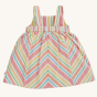 back of the Frugi Stripe dress Beach Party Dress pictured on a plain background 