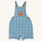 Frugi  Deep Sea Check/Crab Alby Dungaree pictured on a plain background