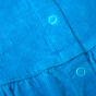 Button detail on the Frugi Caeli Cord Dress - Tobermory Teal / Unicorn.