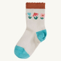 Frugi Little Socks 3-Pack - Rabbit. A pair of Flower motif socks on a plain background. 