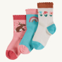 Frugi Little Socks 3-Pack - Rabbit on a plain background.