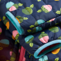 Frugi Reversible Toasty Trail Jacket - Acorns / Honeysuckle. Cuff and material detail on the Acorn pattern.