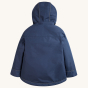 Back view of the Frugi Rambler 3 in 1 Coat - Indigo on a plain background.